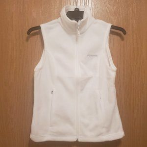 Columbia white fleece vest PS
